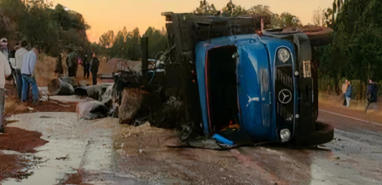 Imagen de portada para Despiste de un camión en Fracrán: el conductor resultó herido