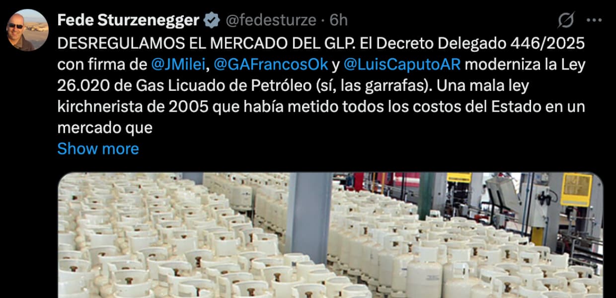 Imagen de portada para El Gobierno eliminó los controles sobre el precio del gas envasado