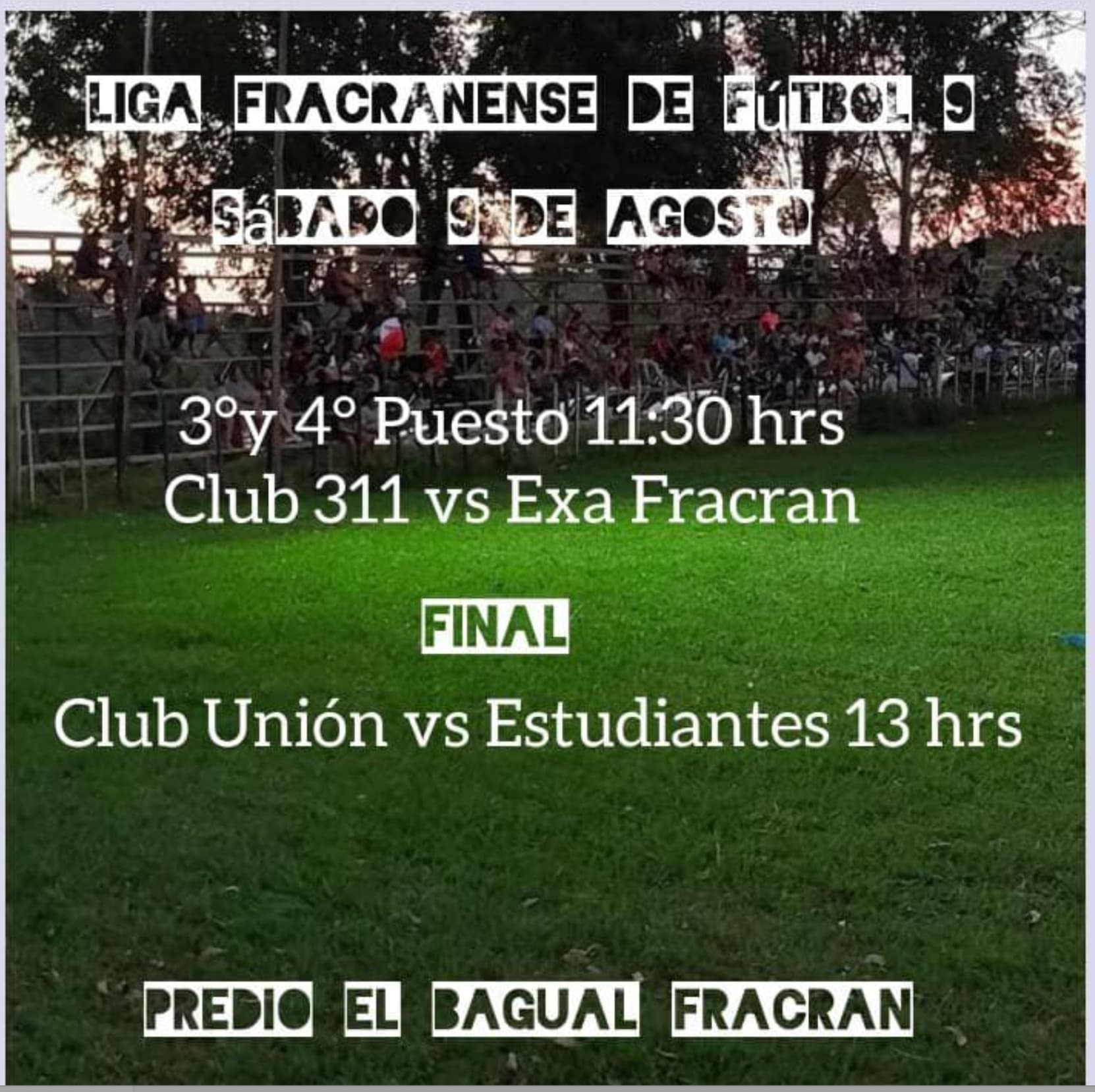 Flyer de la liga masculina de fútbol 5 de Fracrán.