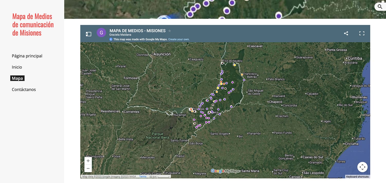 Mapa de Medios de la Provincia de Misiones