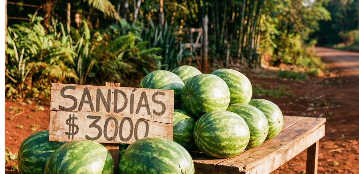 Imagen de portada para Sandías: Misiones mantiene precios competitivos frente a Brasil pero las ventas no repuntan