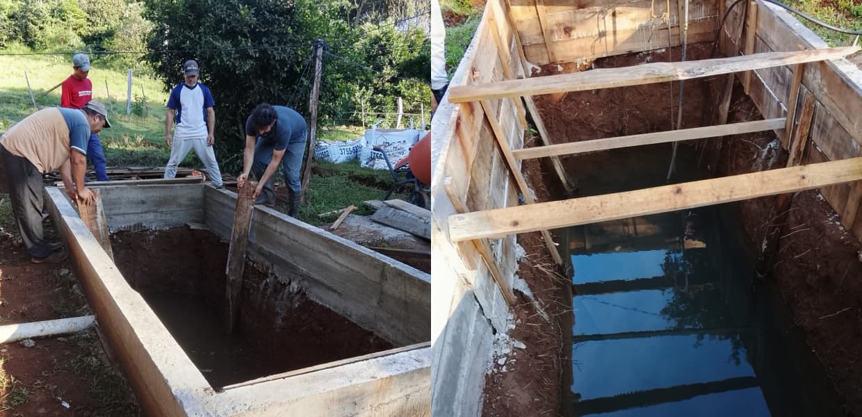 Trabajo en la obra del reservorio de Picada Pedregullo, 23 de abril de 2026