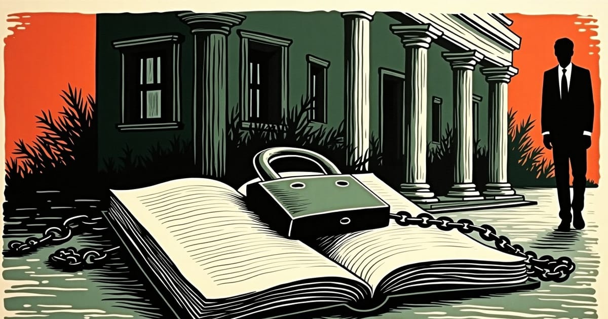 Ilustración editorial de portada sobre El patrimonio de quienes gobiernan Misiones es, por ley, un secreto