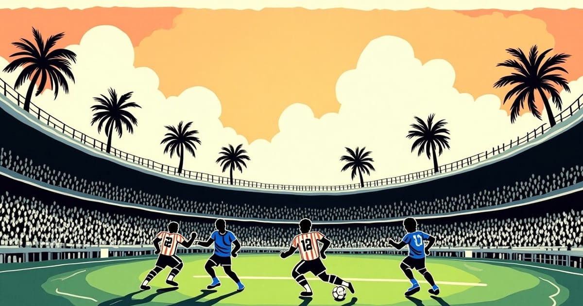 Ilustración editorial de portada sobre Argentina juega por octavos ante Cabo Verde en Miami