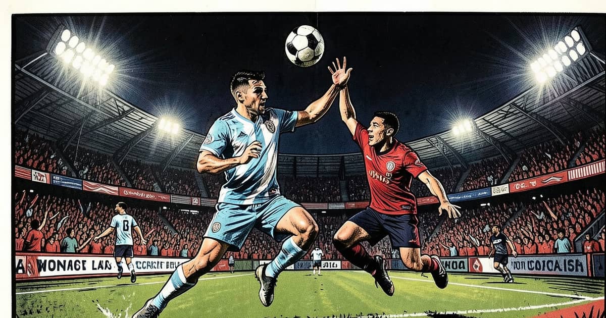 Ilustración editorial de portada sobre Argentina sufrió, remontó y ahora espera a Suiza en cuartos