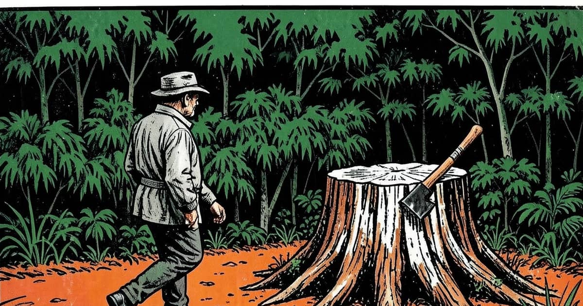 Ilustración editorial de portada sobre Prometer, anunciar… y retroceder: Misiones derogó su registro de infractores ambientales a dos semanas de crearlo
