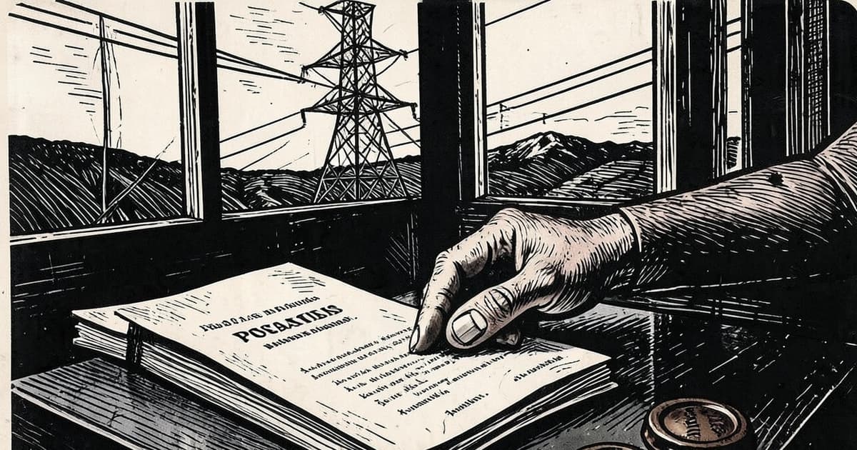 Ilustración editorial de portada sobre Nuevo presidente en EMSA: mismo desamparo eléctrico