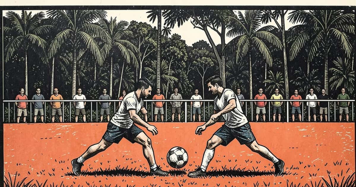 Ilustración editorial de portada sobre Fútbol en Fracrán: cuartos y fecha 2 este fin de semana