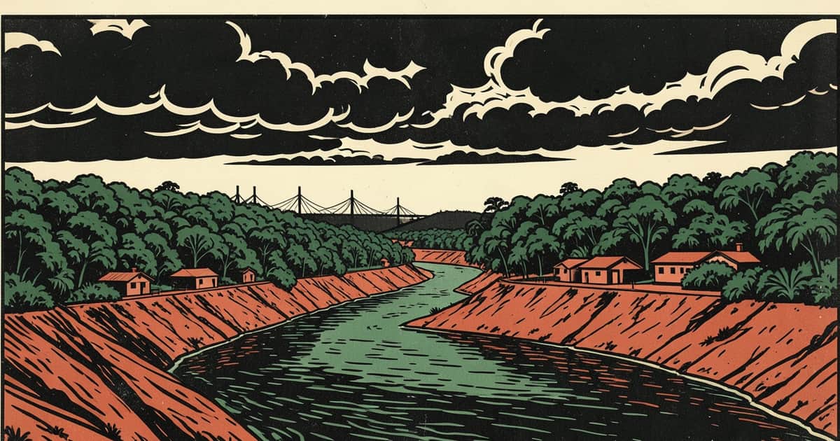 Ilustración editorial de portada sobre El Soberbio y Brasil acuerdan avisar antes de soltar agua